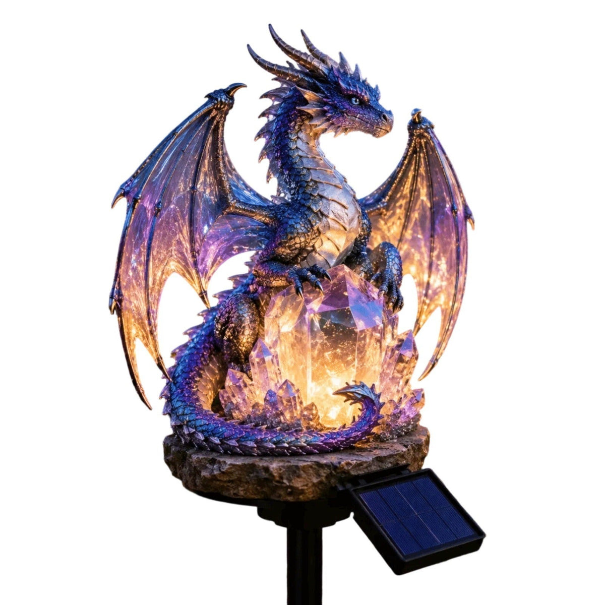 ✨LAST DAY 50% OFF🐉💥Solar Dragon Garden Statue Light – Golden Ember Fantasy Outdoor Decor