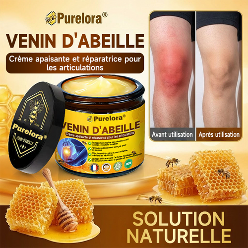 Boutique officielle en France 🇫🇷 Purelora® Bee Venom Pain Relief Joint Repair Cream 🐝🐝 (Soulagement rapide de la douleur · Réduction de l’inflammation · Soutien des articulations et des os)