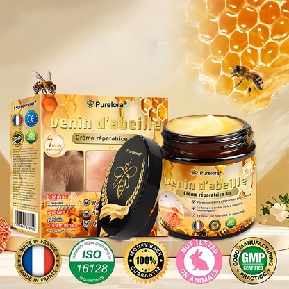 🧪"Fabriqué et expédié de France|🔥 Boutique officielle✨Purelora® venin d'abeille Crème réparatrice au 🔥 DERNIER JOUR - 80 % DE RÉDUCTION 💎"