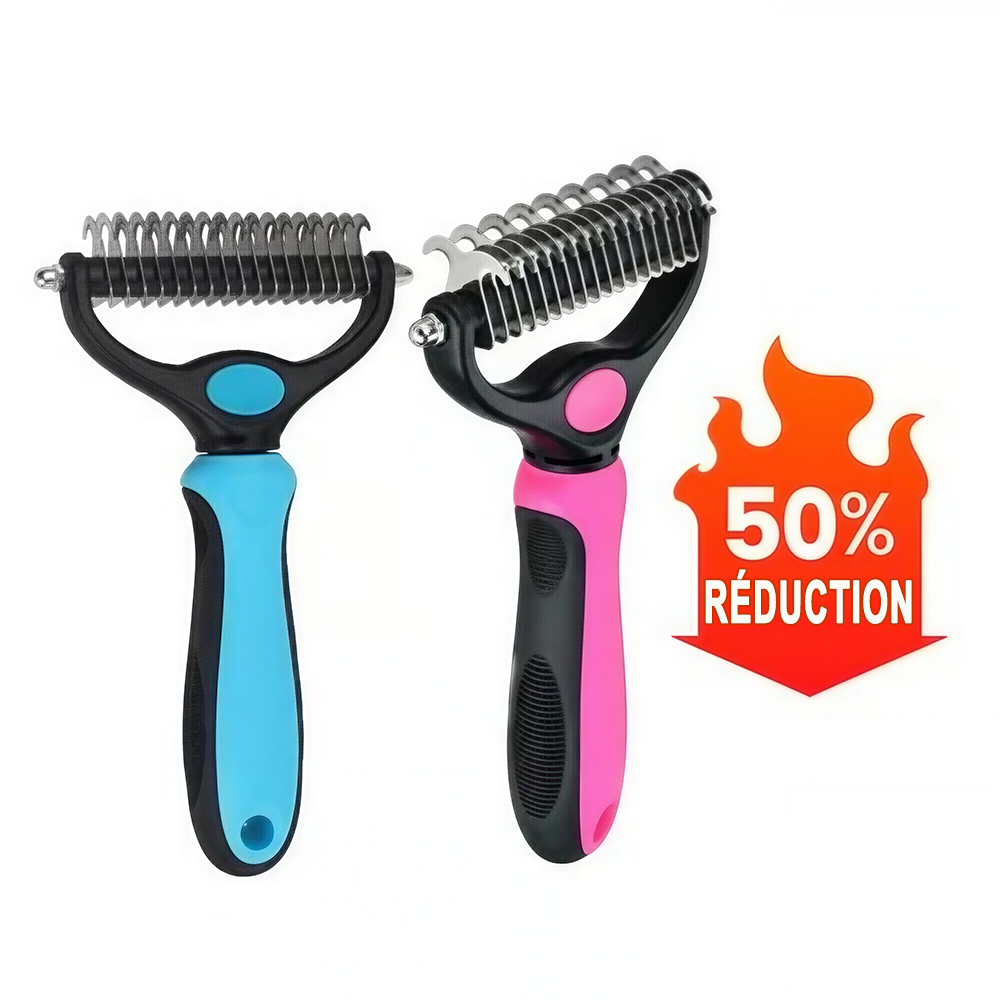 🐶🔥 Brosse anti-poils d’animaux double face – Fini les poils partout ! (🔥 Aujourd’hui seulement : -80 %) 🐾🐾