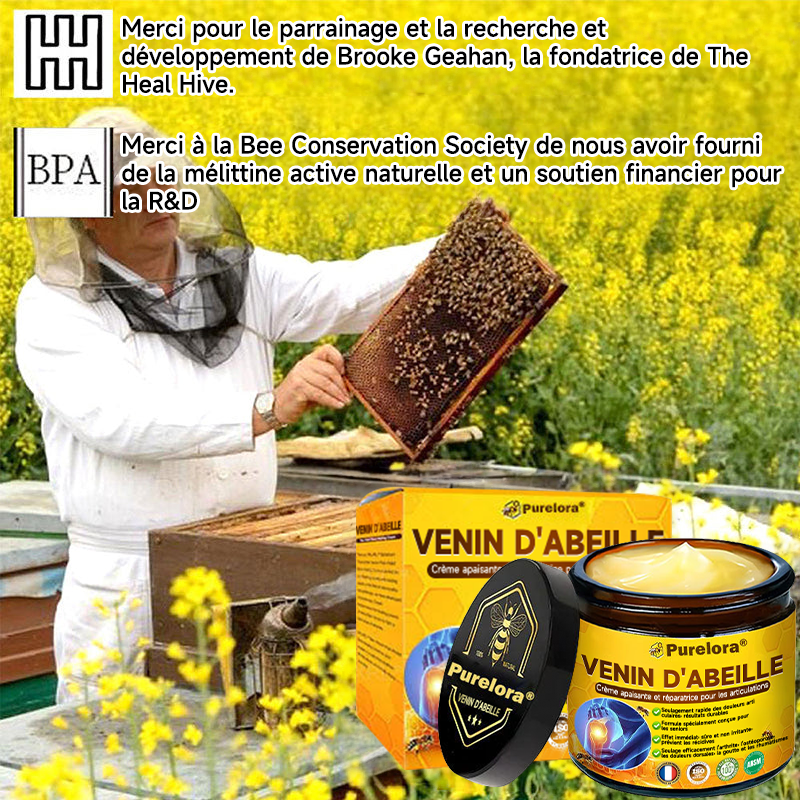 Boutique officielle en France 🇫🇷 Purelora® Bee Venom Pain Relief Joint Repair Cream 🐝🐝 (Soulagement rapide de la douleur · Réduction de l’inflammation · Soutien des articulations et des os)
