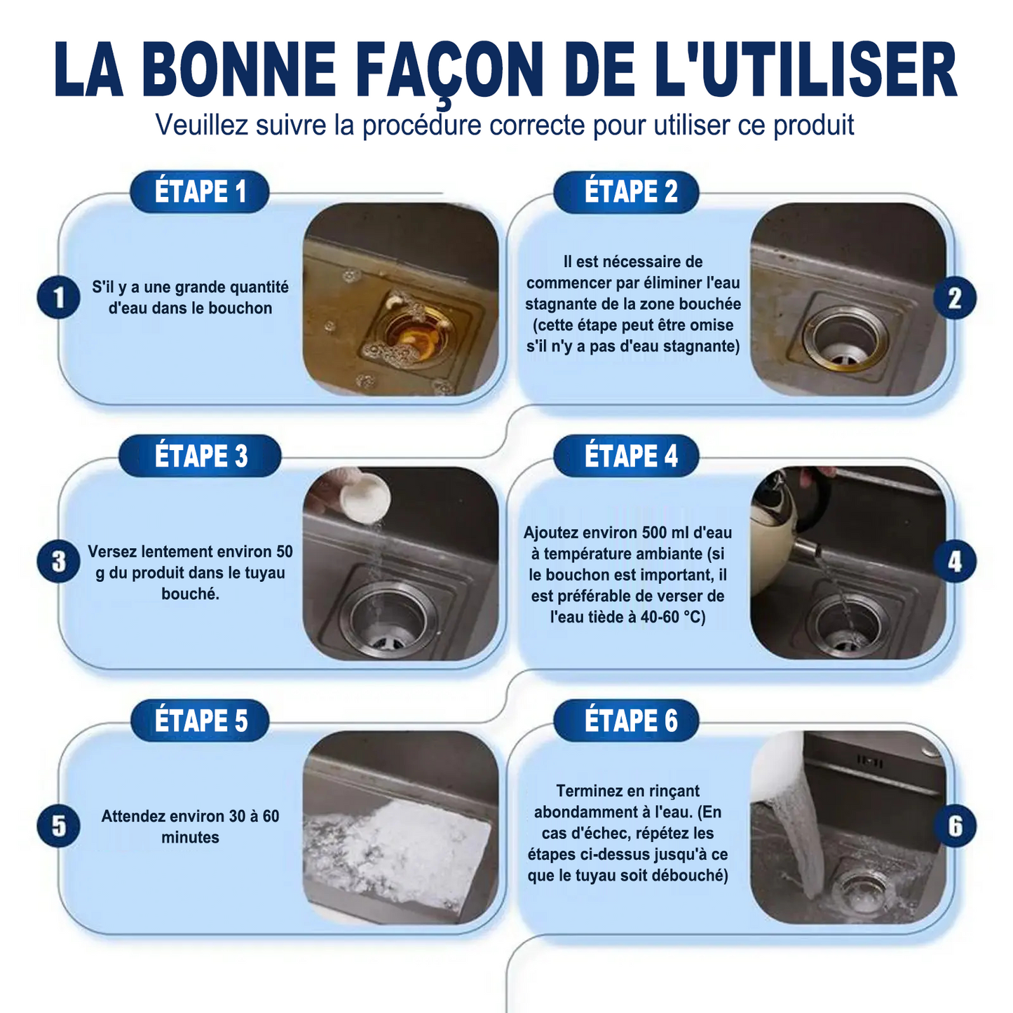 Déboucheur puissant pour canalisations — Résout plus de 200 problèmes de bouchons ⚡🧼