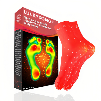 📢[💎Boutique officielle de la marque💎] LuckySong® Chaussettes réparatrices sculptantes en fibre ionique de soie glacée 2026