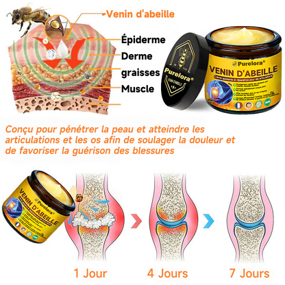 Boutique officielle en France 🇫🇷 Purelora® Bee Venom Pain Relief Joint Repair Cream 🐝🐝 (Soulagement rapide de la douleur · Réduction de l’inflammation · Soutien des articulations et des os)