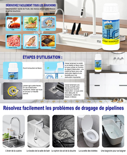 Déboucheur puissant pour canalisations — Résout plus de 200 problèmes de bouchons ⚡🧼