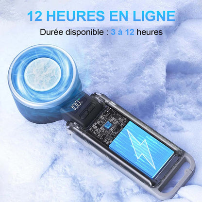 💨Ventilateur Cool Fan, turbo à refroidissement glacé | ventilateur portable à main 5 vitesses, rechargeable 12h | pour voyage, extérieur, camping, randonnée | cadeau idéal homme & femme (noir), été & fête summerwins（副本）