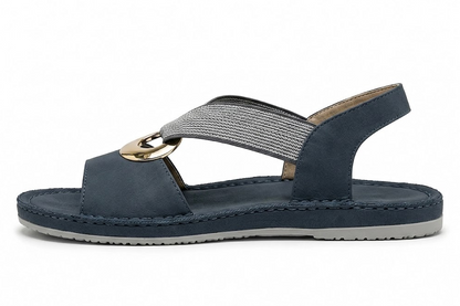 Sandales plates pour femme, sandales confortables à semelle souple avec bride unique et bout ouvert