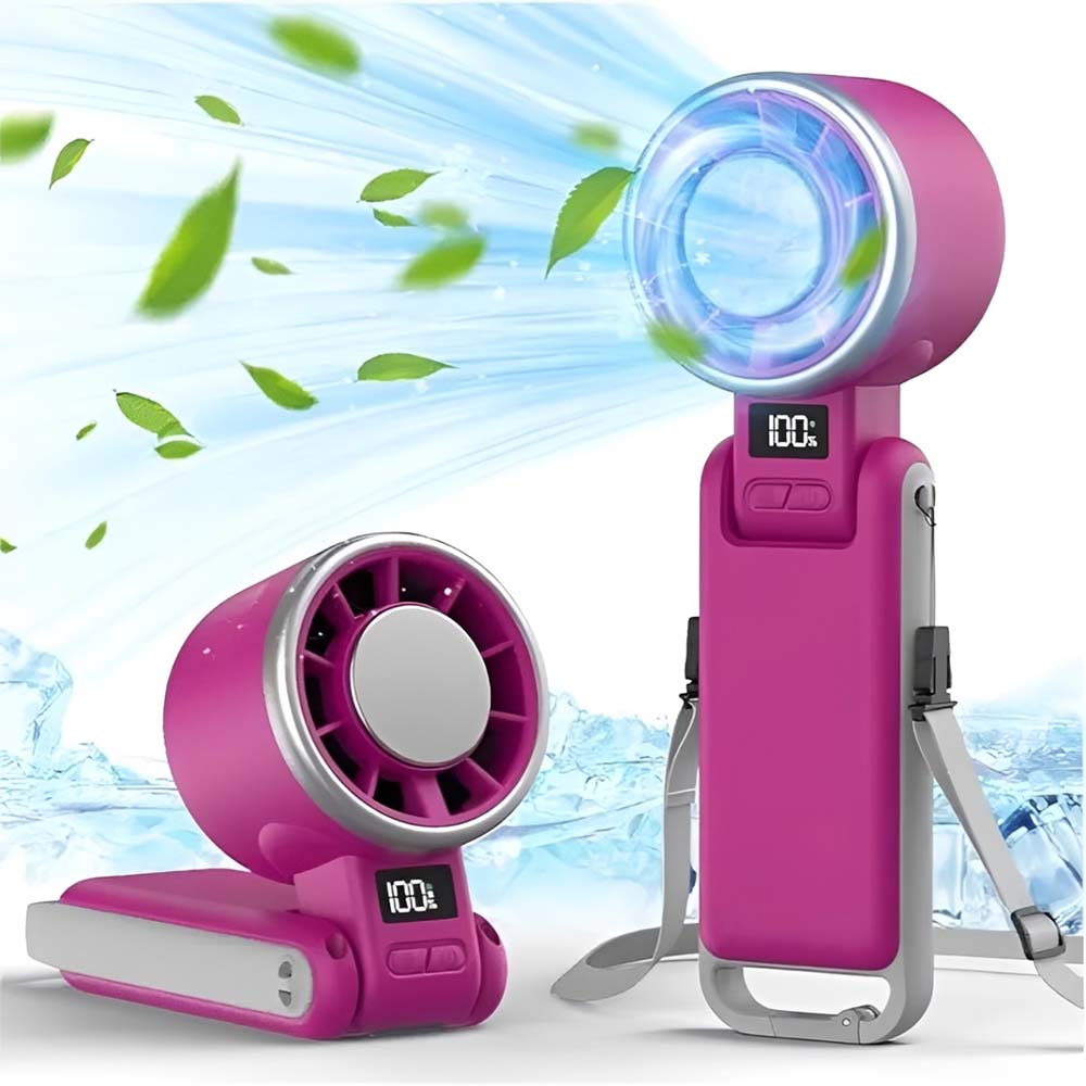 💨Ventilateur Cool Fan, turbo à refroidissement glacé | ventilateur portable à main 5 vitesses, rechargeable 12h | pour voyage, extérieur, camping, randonnée | cadeau idéal homme & femme (noir), été & fête summerwins（副本）