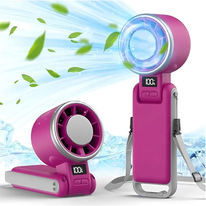 💨Ventilateur Cool Fan, turbo à refroidissement glacé | ventilateur portable à main 5 vitesses, rechargeable 12h | pour voyage, extérieur, camping, randonnée | cadeau idéal homme & femme (noir), été & fête summerwins（副本）