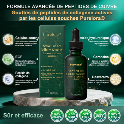 Nouveauté 🔥💖Boutique officielle uniquement💖 | 𝗣𝘂𝗿𝗲𝗹𝗼𝗿𝗮® 𝗦𝘁𝗲𝗺 𝗖𝗲𝗹𝗹 –𝗔𝗰𝘁𝗶𝘃𝗮𝘁𝗲𝗱 𝗖𝗼𝗹𝗹𝗮𝗴𝗲𝗻 𝗣𝗲𝗽𝘁𝗶𝗱𝗲 𝗱𝗿𝗼𝗽𝘀👩‍⚕️(⭐ Raffermit visiblement la peau relâchée et lisse les rides — tout cela de l'intérieur)🌵