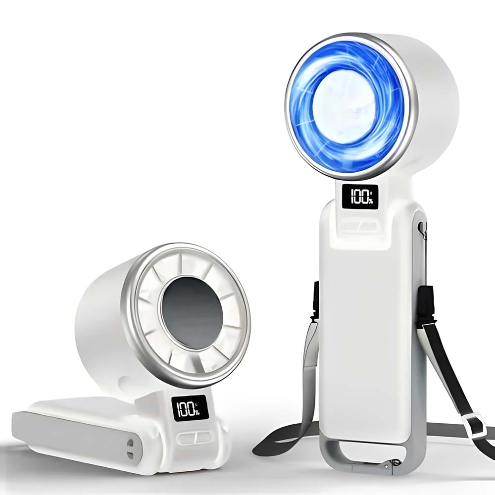💨Ventilateur Cool Fan, turbo à refroidissement glacé | ventilateur portable à main 5 vitesses, rechargeable 12h | pour voyage, extérieur, camping, randonnée | cadeau idéal homme & femme (noir), été & fête summerwins（副本）