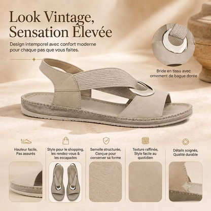 Sandales plates pour femme, sandales confortables à semelle souple avec bride unique et bout ouvert