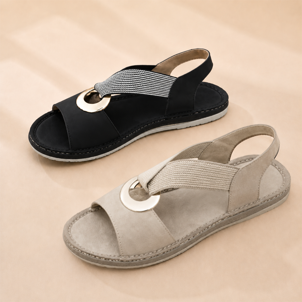 Sandales plates pour femme, sandales confortables à semelle souple avec bride unique et bout ouvert