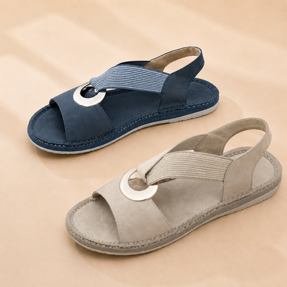 Sandales plates pour femme, sandales confortables à semelle souple avec bride unique et bout ouvert