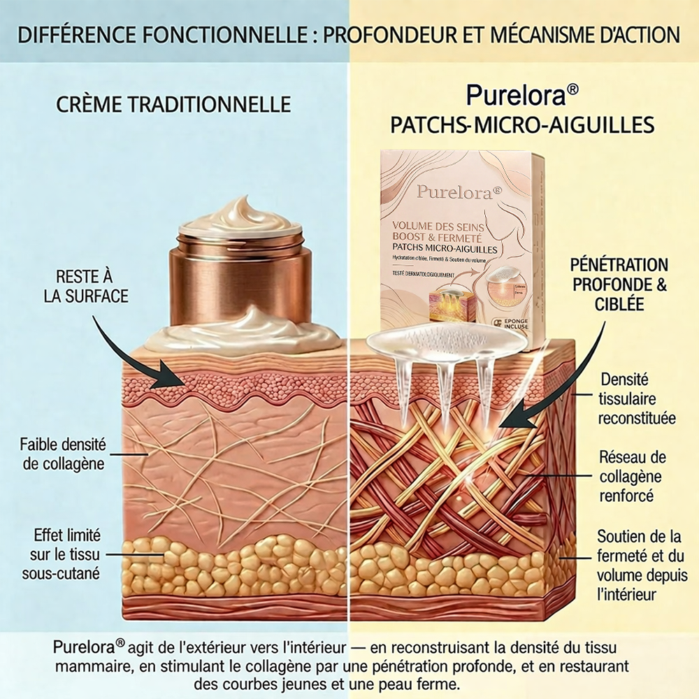 Purelora® Patch avancé à nano-micro-aiguilles pour l'augmentation ciblée de la poitrine