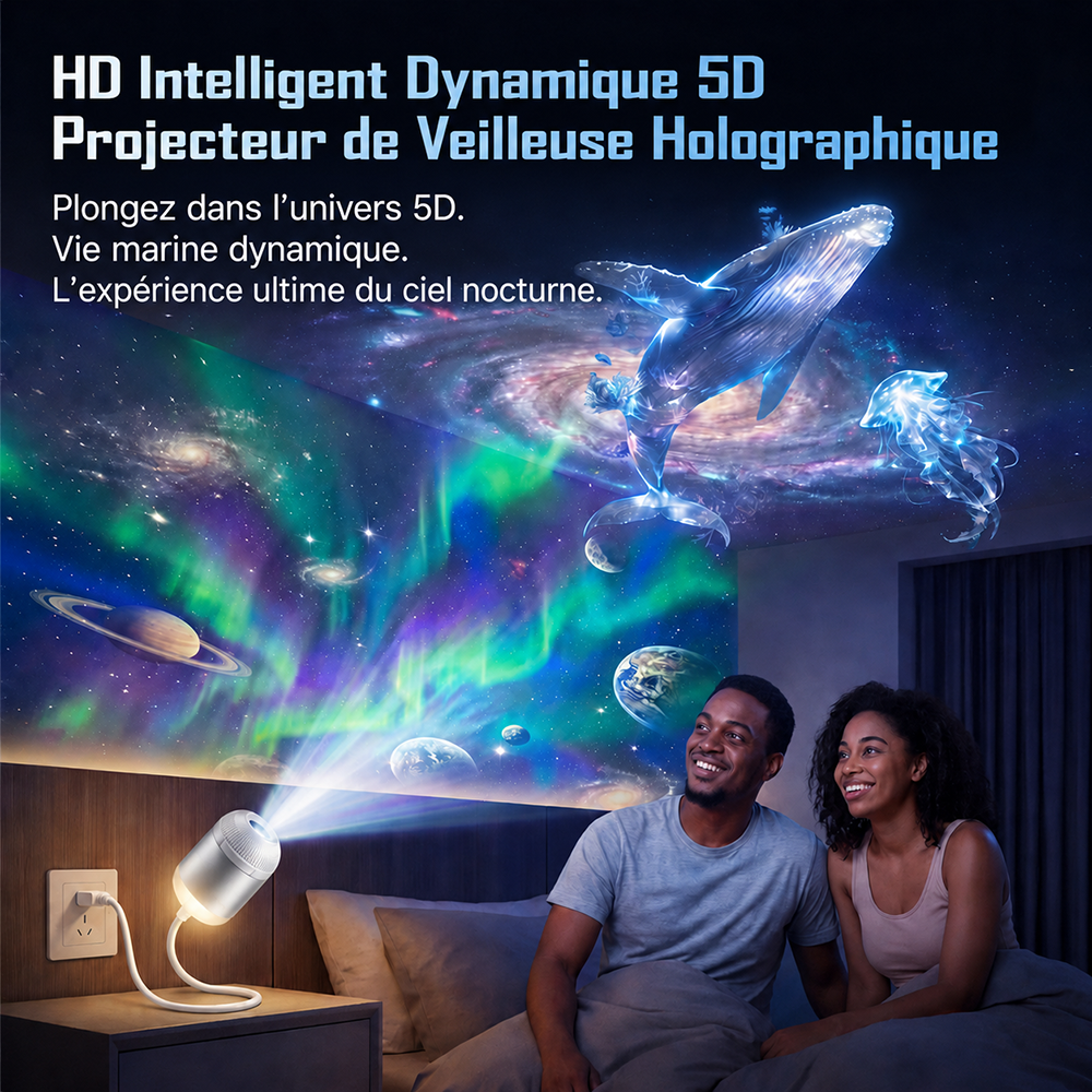✨ Topacme Billhol® Projecteur veilleuse – Ciel étoilé 5D & ambiance océan pour chambre, chambre d’enfant et voiture