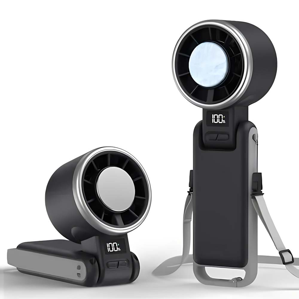 💨Ventilateur Cool Fan, turbo à refroidissement glacé | ventilateur portable à main 5 vitesses, rechargeable 12h | pour voyage, extérieur, camping, randonnée | cadeau idéal homme & femme (noir), été & fête summerwins（副本）