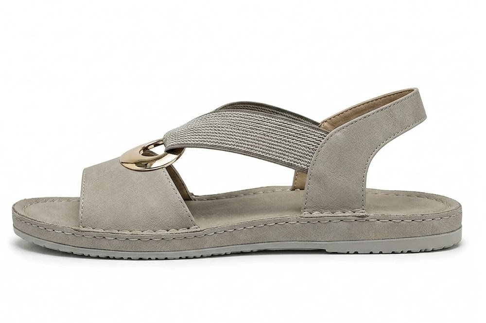 Sandales plates pour femme, sandales confortables à semelle souple avec bride unique et bout ouvert