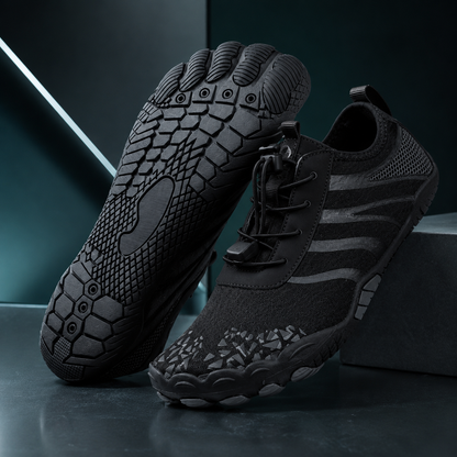 Chaussures d'eau unisexe type « pieds nus » | Système d'auto-sauvetage gonflable | Traite le pied d'athlète | Voûte plantaire en mousse à mémoire de forme | Imperméables, respirantes et anti-sable | Chaussures aquatiques ultra-légères à séchage rapide