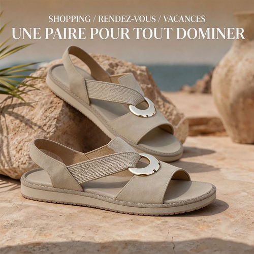 Sandales plates pour femme, sandales confortables à semelle souple avec bride unique et bout ouvert