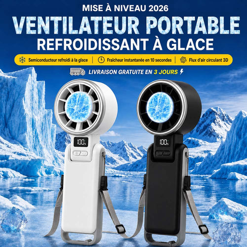 💨Ventilateur Cool Fan, turbo à refroidissement glacé | ventilateur portable à main 5 vitesses, rechargeable 12h | pour voyage, extérieur, camping, randonnée | cadeau idéal homme & femme (noir), été & fête summerwins（副本）