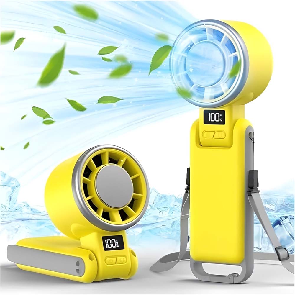 💨Ventilateur Cool Fan, turbo à refroidissement glacé | ventilateur portable à main 5 vitesses, rechargeable 12h | pour voyage, extérieur, camping, randonnée | cadeau idéal homme & femme (noir), été & fête summerwins（副本）