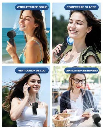 💨Ventilateur Cool Fan, turbo à refroidissement glacé | ventilateur portable à main 5 vitesses, rechargeable 12h | pour voyage, extérieur, camping, randonnée | cadeau idéal homme & femme (noir), été & fête summerwins（副本）