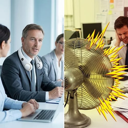 💨Ventilateur tour de cou sans pales – Ventilateur personnel rechargeable mains libres avec 3 modes de vitesse.