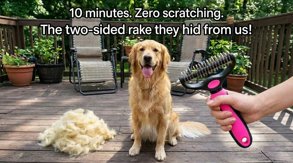 🐶🔥 Brosse anti-poils d’animaux double face – Fini les poils partout ! (🔥 Aujourd’hui seulement : -80 %) 🐾🐾
