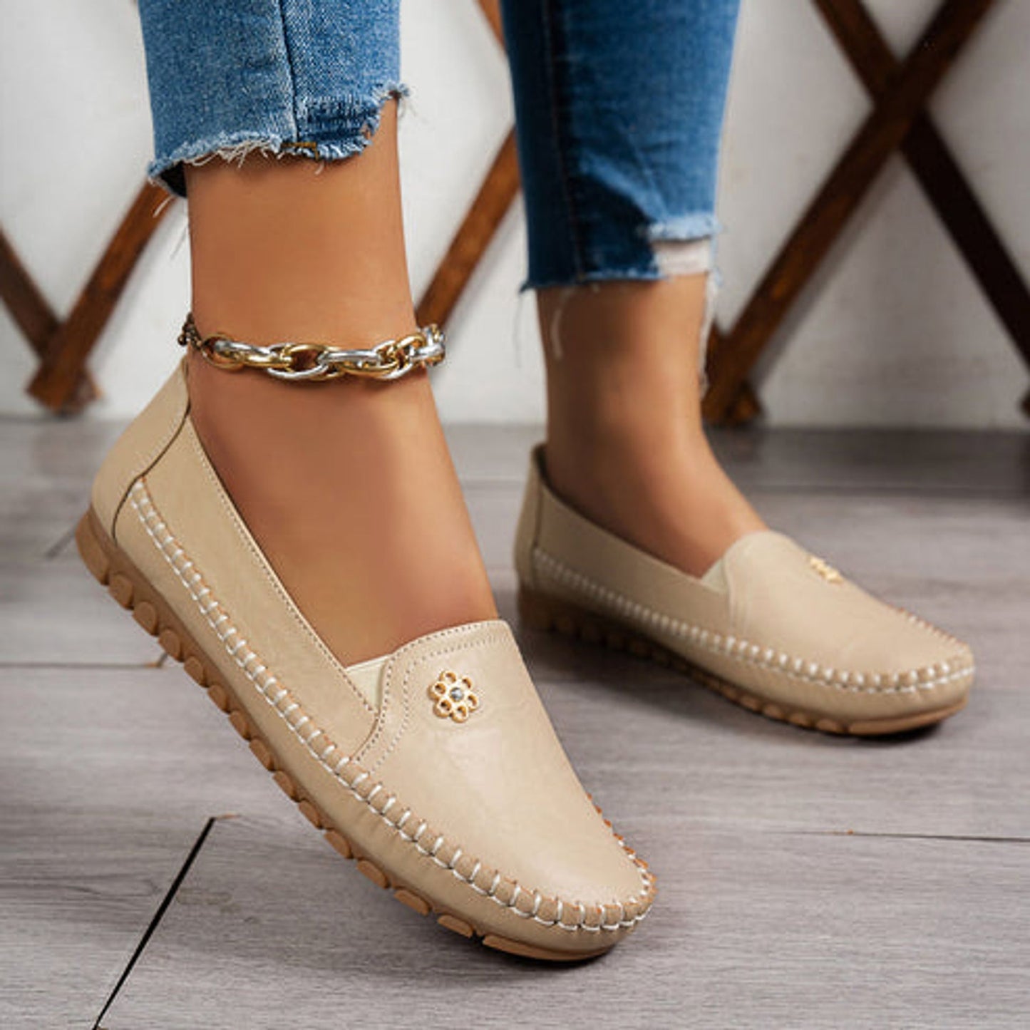 🔥 Best-seller - Dernier jour : -60 % 🔥 Chaussures orthopédiques femme en cuir, légères, respirantes et antidérapantes ✅