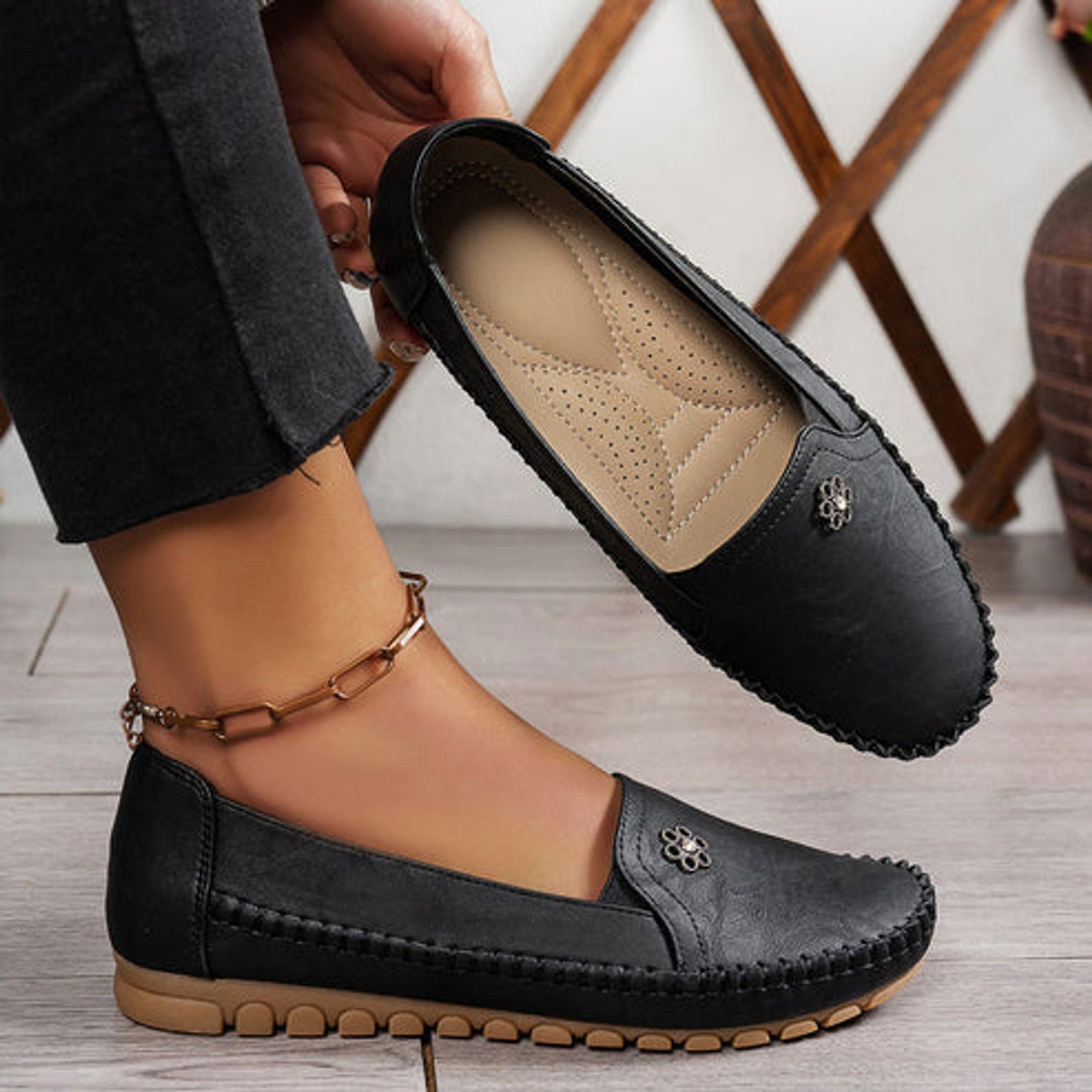 🔥 Best-seller - Dernier jour : -60 % 🔥 Chaussures orthopédiques femme en cuir, légères, respirantes et antidérapantes ✅