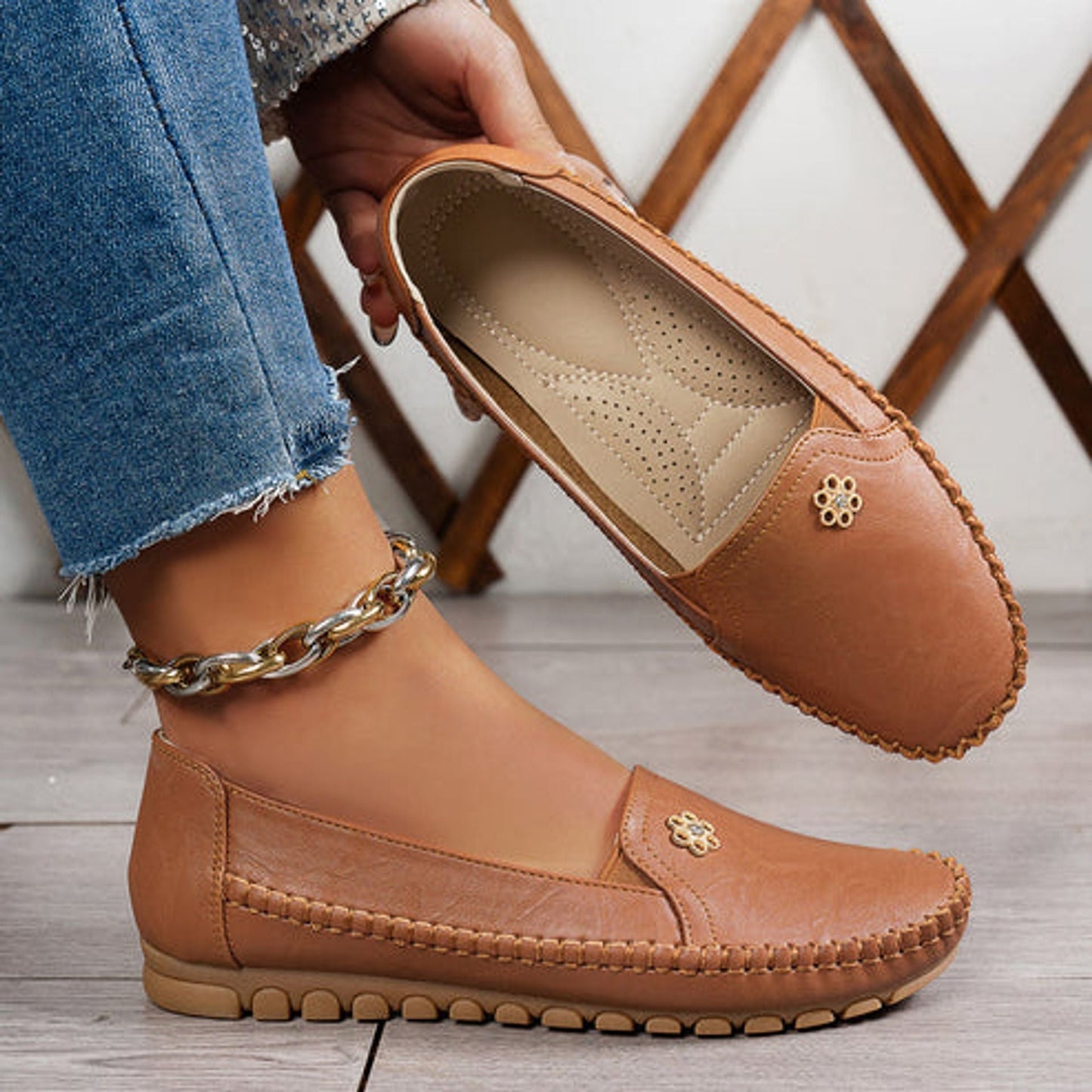 🔥 Best-seller - Dernier jour : -60 % 🔥 Chaussures orthopédiques femme en cuir, légères, respirantes et antidérapantes ✅
