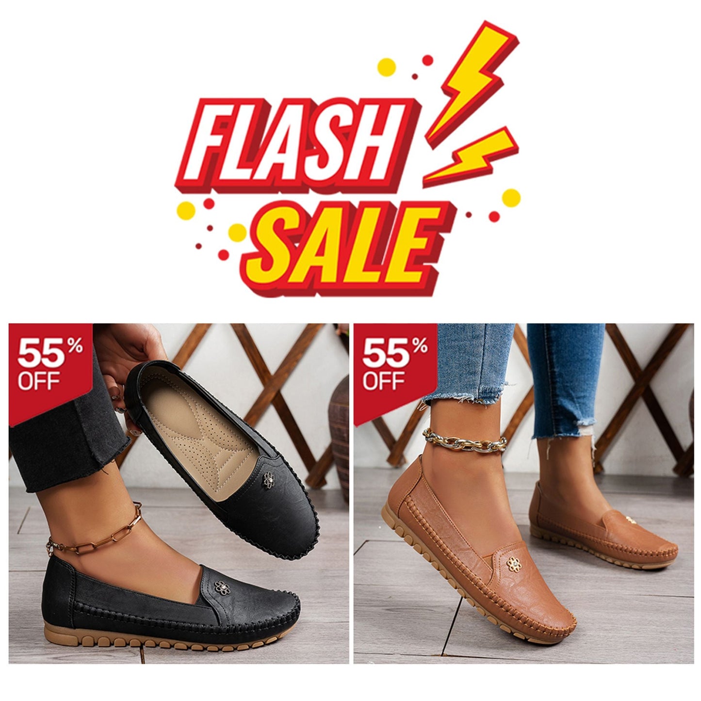 🔥 Best-seller - Dernier jour : -60 % 🔥 Chaussures orthopédiques femme en cuir, légères, respirantes et antidérapantes ✅