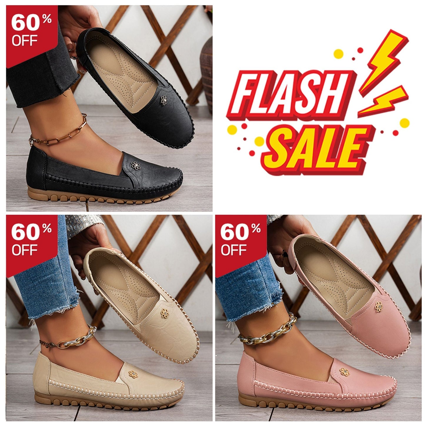 🔥 Best-seller - Dernier jour : -60 % 🔥 Chaussures orthopédiques femme en cuir, légères, respirantes et antidérapantes ✅